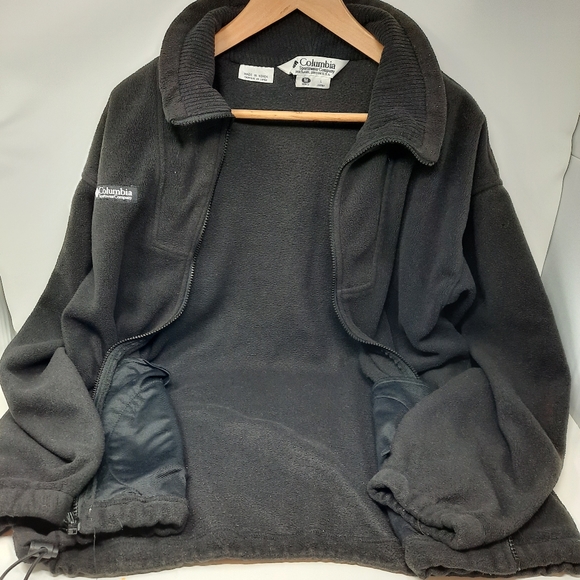 Men's Columbia Black Fleece Zip Up Jacket Medium - Picture 2 of 6